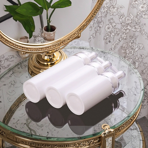 Fuyun 120ml/200ml PET plástico loção bomba garrafa branca e prata para blush e pó solto pronto para enviar - Product Image 2