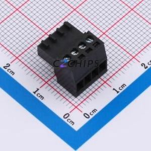 DB2EK-2.54-4P-BK-S Plug-in Terminal Block P=2.54mm Connector Male Plug 1x4P 2.54mm Black - Product Image 1