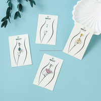 Bauchnabelpiercing-Schmuck Verpackungskarten mit Selbstklebebeuteln 50 Sets Bauchpiercing-Displaykarten OPP-Beutel 5x8cm Acryl-Display