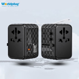 Worldplug <span class=keywords><strong>tout</strong></span> en un GaN 65W type-c USB adaptateur de chargeur mural rapide adaptateurs de prise de voyage internationaux universels - Product Image 1
