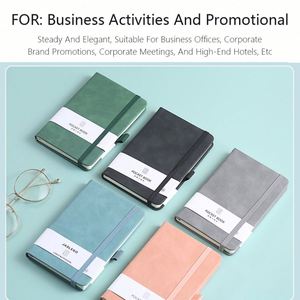 High Quality Office Diary Notebook With Elastic Band Custom Logo PU Leather Hard Cover A5 <b>Note</b> <b>Book</b> for Business Gift Wholesale - Product Image 4