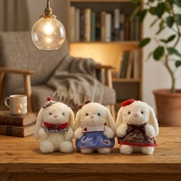 Boneka Kelinci Plaid, Mainan Penghilang Stres, DIY, Bahan Polyester Isi Kapas PP, Hadiah Ulang Tahun Anak, Hadiah untuk Wanita