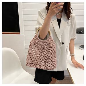 Borsa a mano per lo Shopping in rete da pesca da spiaggia intrecciata a mano di moda borsa a mano Boho per le donne - Product Image 5