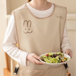 Cartoon Print Polyester Sleeveless Vest Apron With <b>Hand</b> Wiping Cloth Waterproof Oilproof Kitchen Cooking Apron - Product Image 3