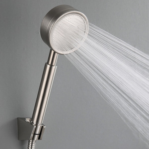 Handheld Shower Head 304 Stainless Steel <b>Round</b> <b>Brushed</b> Corrosion Prevention Portable Rain Shower Head - Product Image 1