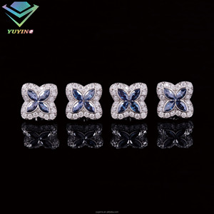 Boucles d'oreilles en moissanite tendance, plaquées or, argent sterling 925, moissanite VVS, testées au diamant, certificat GRA, motif fleur - Product Image 5