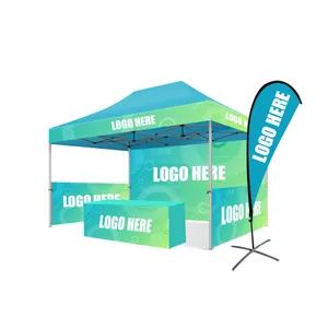 Outdoor Events Aluminium Custom Trade Show Folding tent with wall Pop Up Canopy Printed Gazebo Tent 10x10ft Sales 3x3 Tent