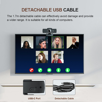 Caméra Web USB 4K avec mise au point automatique et microphone à réduction de bruit pour la vidéoconférence et le streaming
