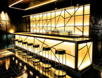 Éclairage sur mesure, comptoir de bar personnalisé, bar de discothèque moderne, bar lounge multifonctionnel, design de bar de discothèque LED