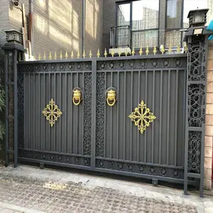 Customization Outdoor Metal Iron Aluminum Steel Welding Fence Door Villa Home Powder Coating Security Exterior Entrance Gate