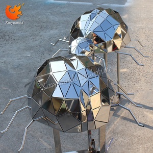 Большая наружная коммерческая площадь, художественная инсталляция, полированная нержавеющая сталь, Геометрическая скульптура жука, известный интернет-орнамент - Product Image 3