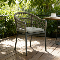 Fauteuil de jardin moderne pour patio, design personnalisé, chaise de salle à manger extérieure en aluminium et corde