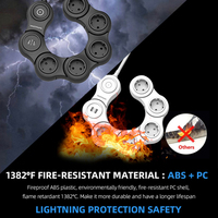 Multiprise portable rotative Vastfafa avec protection contre les surtensions, 5 prises, 4 ports USB, 16A, rallonge flexible, pratique pour les appareils électroménagers