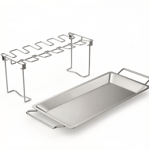 Supporto Reversibile in Acciaio Inossidabile per Arrosto, Griglia per Forno, Inserto Verticale per Arrosto di Tacchino, Pollo, Agnello e Carne - Product Image 1