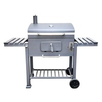 Komenjoy Charcoal BBQ Grill Trolley Smoker Barbecue Grill avec Table d'appoint S/M/XL avec CE LFGB