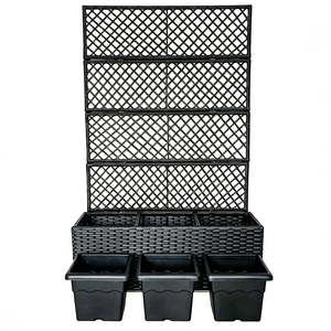 Treillis surélevé avec 3 Pots intérieur extérieur jardin Patio cour Poly rotin <span class=keywords><strong>jardinière</strong></span> Promotion utilisation <span class=keywords><strong>pour</strong></span> plantes grimpantes - Product Image 3