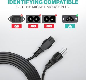 Universal 3 Prong AC <strong>Power</strong> <strong>Cable</strong> 125V <strong>for</strong> <strong>LG</strong> <strong>TV</strong> Laptop Notebook - Product Image 6