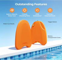 HAGUL X1 Jouet aquatique 2-en-1 pour enfants Planche flottante EPP Pistolet à eau électrique Planche d'entraînement à la natation 4-10 ans