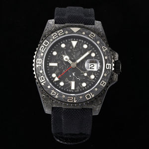 Montre tactique en fibre de carbone de qualité 3A pour homme, style modifié, fenêtre de date, grain unique, étanche 50m - Product Image 1