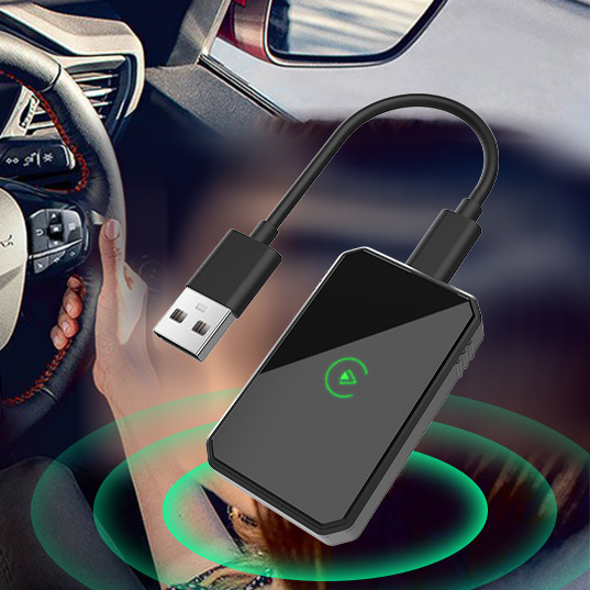 2-in-1 CarPlay AI Box, Wired to Wireless CarPlay & Android Auto Adapter, Smart Multimedia Box, USB Plug-and-Play Car Smart Box