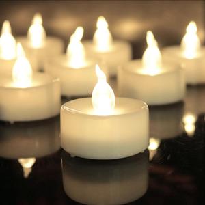 מכירה לוהטת חתונה קישוט פעלה חמה לבן מהבהב עם טיימר תה אור <span class=keywords><strong>LED</strong></span> נרות - Product Image 2