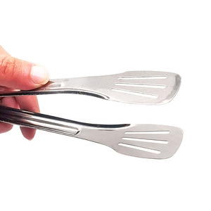 Nahe Stainless Steel Food Tongs 304 Grade Heat Resistant Kitchen BBQ Grilling Baking Tools Multifunctional Steak Tongs - Product Image 4