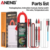 Multimètre à pince numérique ANENG ST213 True RMS 6000 points de mesure, AC/DC automatique 600A, testeur NCV, mesure de la capacité, de la température et du fréquence pour électricien