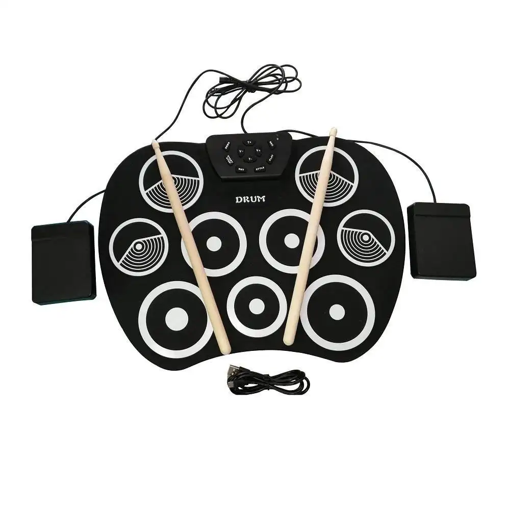 Yizhi Draagbare Praktijk Drumstel Gebouwd In Dubbele Stereo Speaker 9 Pad Roll Up Elektrische Drumpads Kit Elektrische Drumstel Voor Kinderen