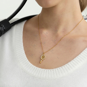 Collier avec pendentif en forme de raquette de tennis, chaîne en câble de 1,2 mm, logo personnalisé Lincy, nouvelle qualité de bijoux, bon prix - Product Image 6
