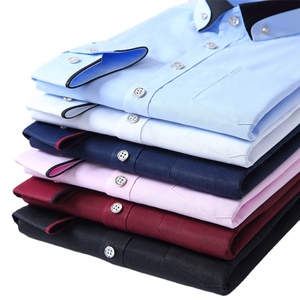 Camisas de vestir ajustadas con cuello doble <span class=keywords><strong>para</strong></span> hombre, blusa Formal de estilo italiano, <span class=keywords><strong>camisa</strong></span> de manga larga con botones, <span class=keywords><strong>azul</strong></span>, informal, de negocios - Product Image 2