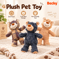 Jouet à mâcher interactif pour chien en peluche trois couleurs, très populaire, en coton et latex écologiques, avec fonction sonore, pour les propriétaires d'animaux