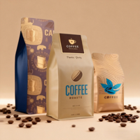 Sachet d'emballage de café en gros avec valve de dégazage et fermeture à clip facile pour les torréfacteurs spécialisés et les grains de café en vrac