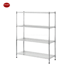 Estanterías de Alambre Cromado Ajustables de 4 Niveles, Estilo Moderno, Certificación NSF, para Exhibición de Frutas, Verduras y Compras - Product Image 1