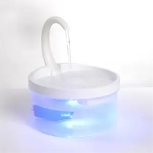 Petdom 2L Automatic Cat Water Fountain Com Led Light Dog Water Drinker Swan Neck Shaped Pet Water Dispenser