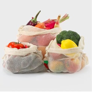 Bolsa de Algodón Orgánico Biodegradable, Ecológica, Libre de Plástico, Reutilizable para Verduras y Productos Agrícolas - Product Image 1