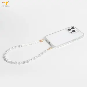 China Manufacturer Pearl Seashell Wrist Phone Strap Durable Cell Phone Chain Jewelry Accessories