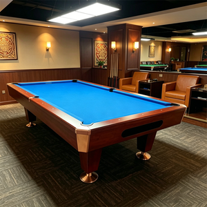 Mesa de Billar de 9 pies de Alta Calidad en Oferta, con 3 Piezas de Pizarra Negra Jiujiang y Patas de Madera Maciza para Uso en Clubes, OEM-M8, Roble Tailandés Sólido W - Product Image 1