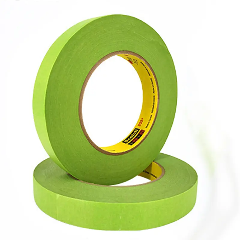High Temperature Crepe Paper 3M 233+ Green Car Paint General Auto Masking Tape