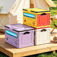 Boîte de rangement pour console de jeu jaune, blanc et violet, en plastique pliable avec couvercle, étanche, organisateur de jouets pour enfants, couleur OEM