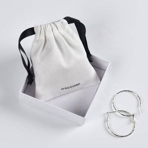 Custom <b>Drawstring</b> Small Cotton Bags Transfer Jewelry Tableware Portable Storage Canvas <b>Pouch</b> - Product Image 3