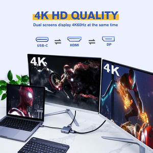 Hub multiport de haute qualité <span class=keywords><strong>Type</strong></span> C vers 4K 8K <span class=keywords><strong>DisplayPort</strong></span> HDMI 100W Adaptateur de charge PD Station d'accueil 3 en 1 - Product Image 2