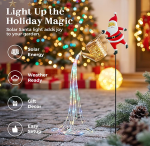 Multicolor Outdoor <strong>Christmas</strong> Decor Solar Santa Kettle String <strong>Lights</strong> for Yard Patio Lawn <strong>Pathway</strong> - Product Image 2