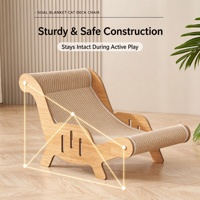 Tour griffoir pour chat avec lit, en bois naturel de luxe, pour intérieur, montage facile, durable, longue durée, en carton