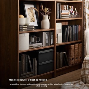 Bibliothèque de rangement <span class=keywords><strong>Billy</strong></span> Bamboo au design minimaliste moderne, modulable, sur pied, pour salon - Product Image 4