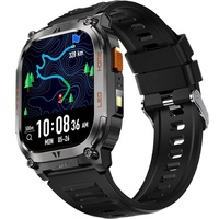 Reloj Inteligente Dodobit DT09 con Pantalla Táctil Completa de 2.01 Pulgadas, Brújula, GPS, Correa de Silicona, Resistente al Agua IP68, para Deportes al Aire Libre, con Monitor de Sueño y Bluetooth