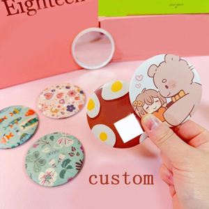Wholesale Custom Logo <b>Cheap</b> Mini Round Small Compact Pocket Makeup Glass Mirror Bulk for <b>Purse</b> Present Gifts - Product Image 2