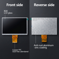 Écran d'affichage TFT LED BOE de 7 pouces, résolution 800x480, luminosité de 350 nits, température de fonctionnement de -20°C à 70°C, montage par connecteur