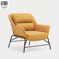 Fauteuil individuel en tissu de luxe léger, style moderne et minimaliste, en fer, confortable et relaxant, pour la maison, le bureau et le salon