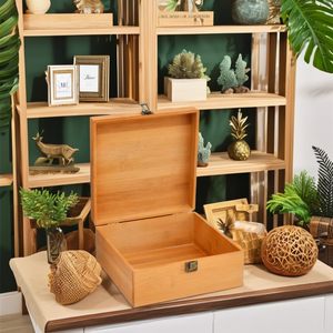 Scatola <span class=keywords><strong>di</strong></span> memoria con coperchio incernierato in <span class=keywords><strong>legno</strong></span> quadrato dipinto da te - Product Image 2