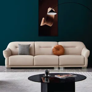 Genova modular moderno sofá de cuero genuino sofás de lujo 3 plazas sofá conjunto sofá seccional sofá de sala de estar